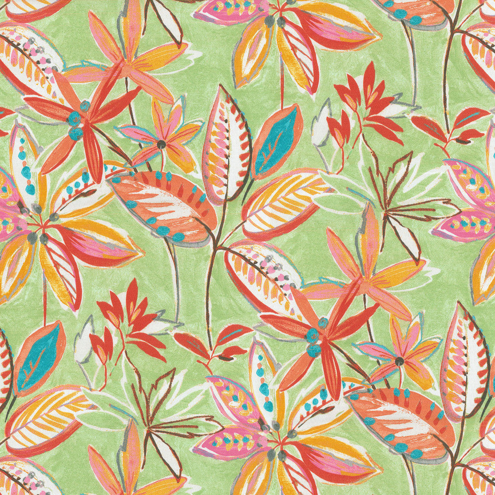 Od Painted Leaves Melon 407812 by PKL Studio Fabric - 100% Spun Polyester PAKISTAN Horizontal: 27 and Vertical: 25.25 54 - Fabric Carolina -