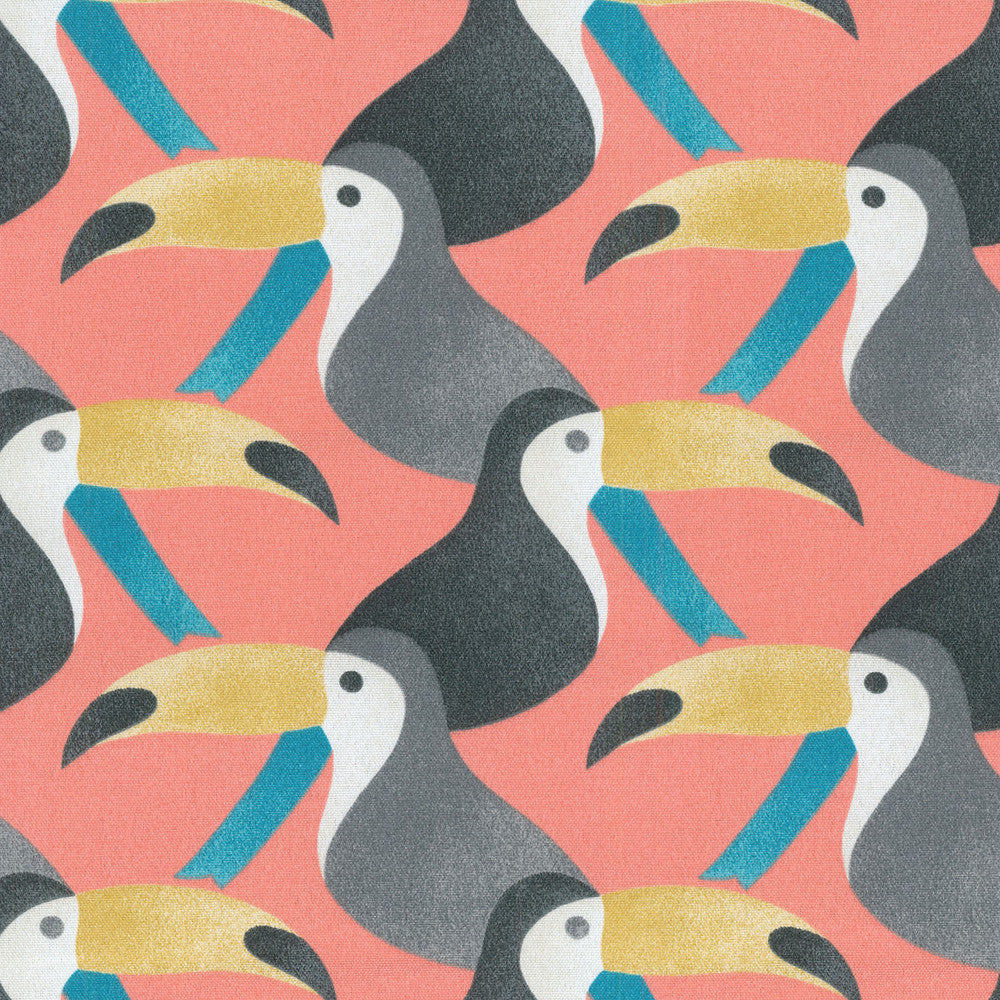 Toucans Papaya 407821 by PKL Studio Outdoor Fabric - 100% Spun Polyester Pakistan 51000 Horizontal: 6.3 and Vertical: 6.75 54 - Fabric Carolina -