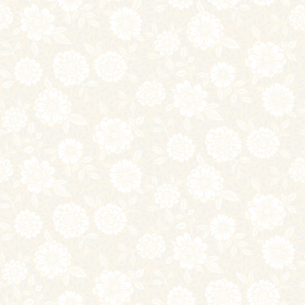 Lizette Cream Charming Floral Wallpaper by A-Street Prints Ingrid Covers about 57.5 square feet 20.9-in by 33-ft long roll Unpasted 10.4 - Fabric Carolina -