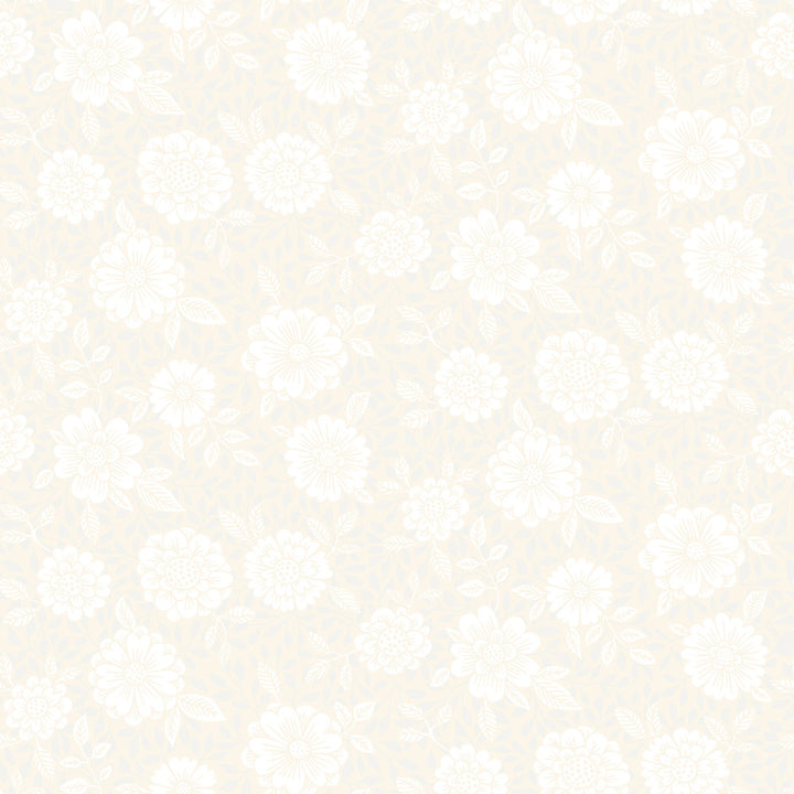 Lizette Cream Charming Floral Wallpaper by A-Street Prints Ingrid Covers about 57.5 square feet 20.9-in by 33-ft long roll Unpasted 10.4 - Fabric Carolina -