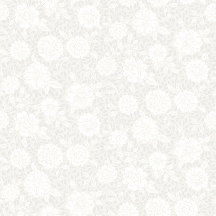 Lizette Light Grey Charming Floral Wallpaper by A-Street Prints Ingrid Covers about 57.5 square feet 20.9-in by 33-ft long roll Unpasted 10.4 - Fabric Carolina -