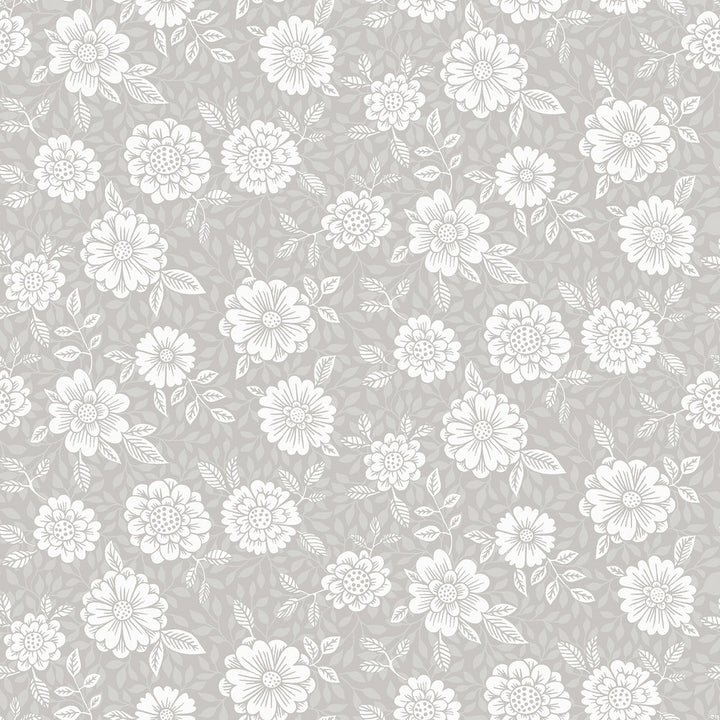 Lizette Grey Charming Floral Wallpaper by A-Street Prints Ingrid Covers about 57.5 square feet 20.9-in by 33-ft long roll Unpasted 10.4 - Fabric Carolina -