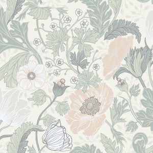 Anemone Light Grey Floral Wallpaper by A-Street Prints