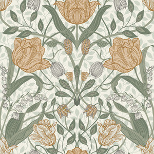 Fillippa Green Tulip Wallpaper by A-Street Prints