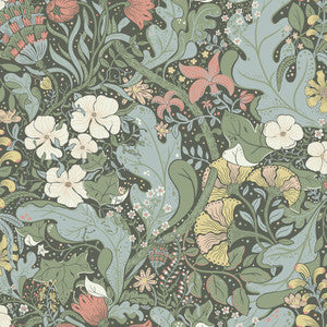 Elise Green Nouveau Gardens Wallpaper by A-Street Prints