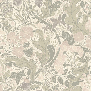 Elise Light Grey Nouveau Gardens Wallpaper by A-Street Prints