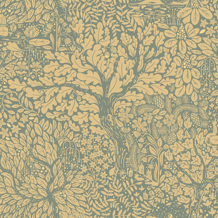 Olle Light Yellow Forest Sanctuary Wallpaper by A-Street Prints Ingrid Covers about 57.5 square feet 20.9-in by 33-ft long roll Unpasted 20.9 - Fabric Carolina -