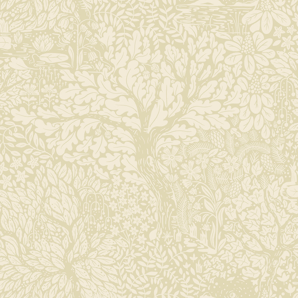 Olle Neutral Forest Sanctuary Wallpaper by A-Street Prints Ingrid Covers about 57.5 square feet 20.9-in by 33-ft long roll Unpasted 20.9 - Fabric Carolina -