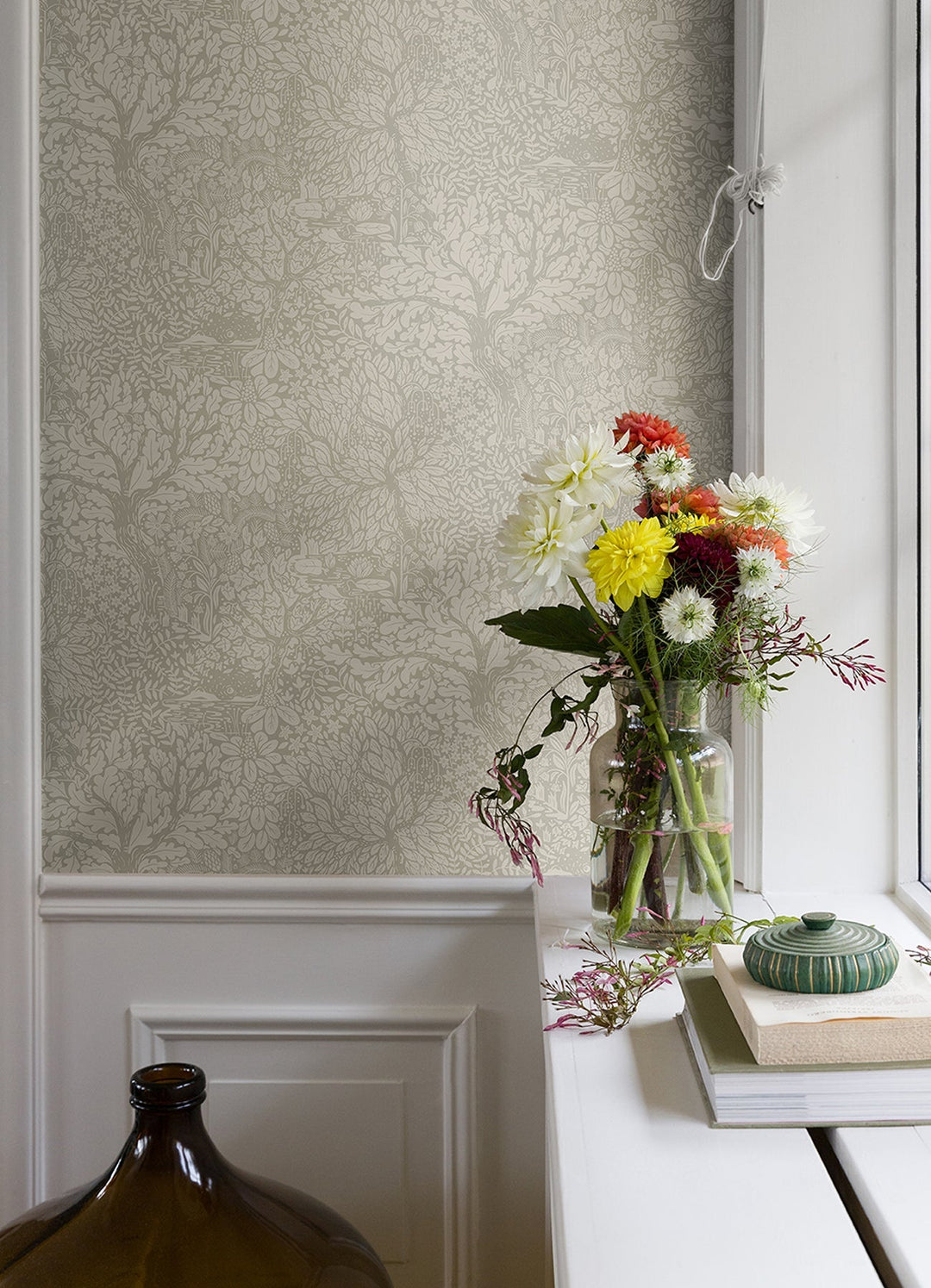 Olle Taupe Forest Sanctuary Wallpaper by A-Street Prints Designer