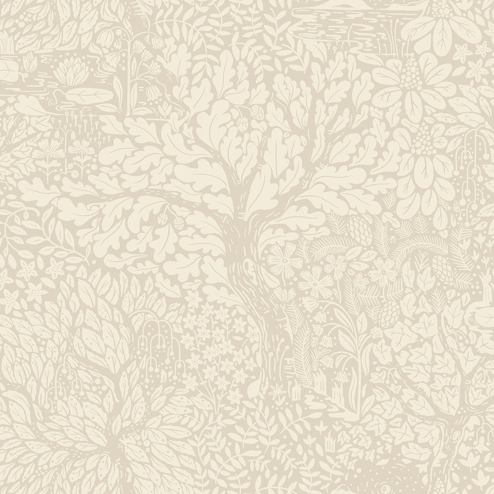 Olle Taupe Forest Sanctuary Wallpaper by A-Street Prints Ingrid Covers about 57.5 square feet 20.9-in by 33-ft long roll Unpasted 20.9 - Fabric Carolina -