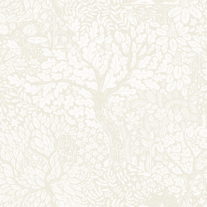 Olle Cream Forest Sanctuary Wallpaper by A-Street Prints Ingrid Covers about 57.5 square feet 20.9-in by 33-ft long roll Unpasted 20.9 - Fabric Carolina -