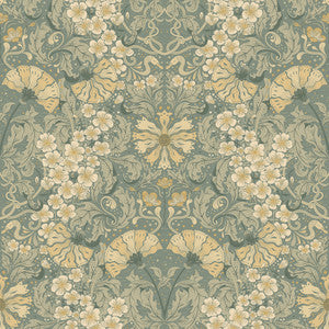 Ojvind Sea Green Floral Ogee Wallpaper by A-Street Prints