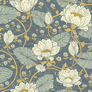 Eva Blue Lotus Dreams Wallpaper by A-Street Prints