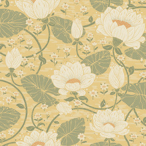 Eva Light Yellow Lotus Dreams Wallpaper by A-Street Prints