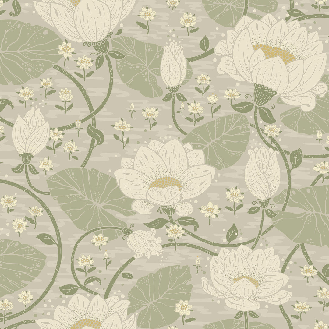 Eva Light Grey Lotus Dreams Wallpaper by A-Street Prints Designer