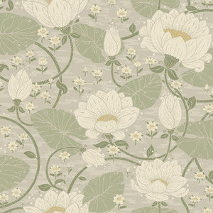 Eva Light Grey Lotus Dreams Wallpaper by A-Street Prints