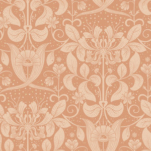 Berit Coral Floral Crest Wallpaper by A-Street Prints