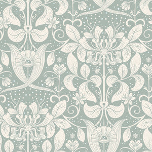 Berit Blue Floral Crest Wallpaper by A-Street Prints