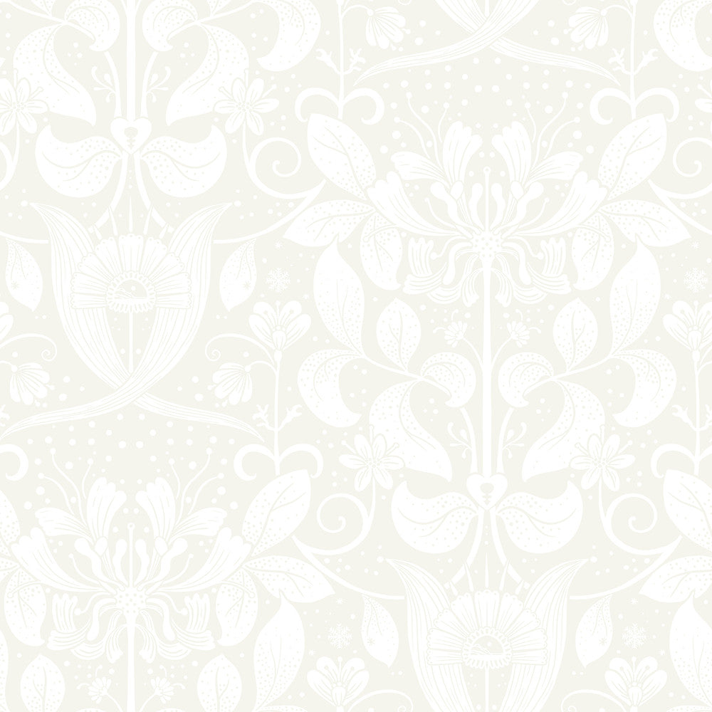 Berit Bone Floral Crest Wallpaper by A-Street Prints Ingrid Covers about 57.5 square feet 20.9-in by 33-ft long roll Unpasted 20.9 - Fabric Carolina -