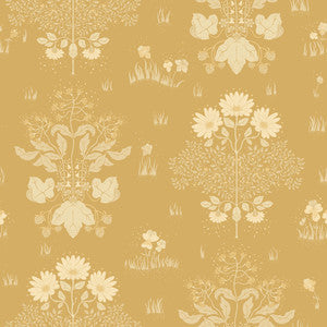 Elda Gold Delicate Daisies Wallpaper by A-Street Prints