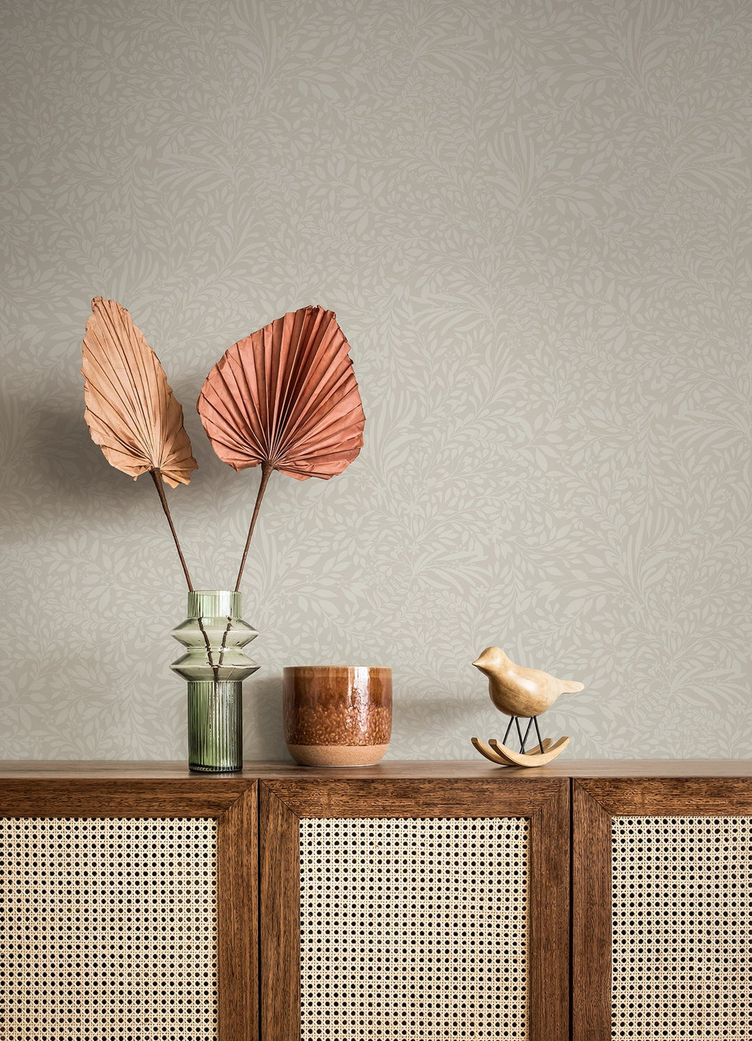 Kristina Light Grey Botanical Wallpaper by A-Street Prints Designer