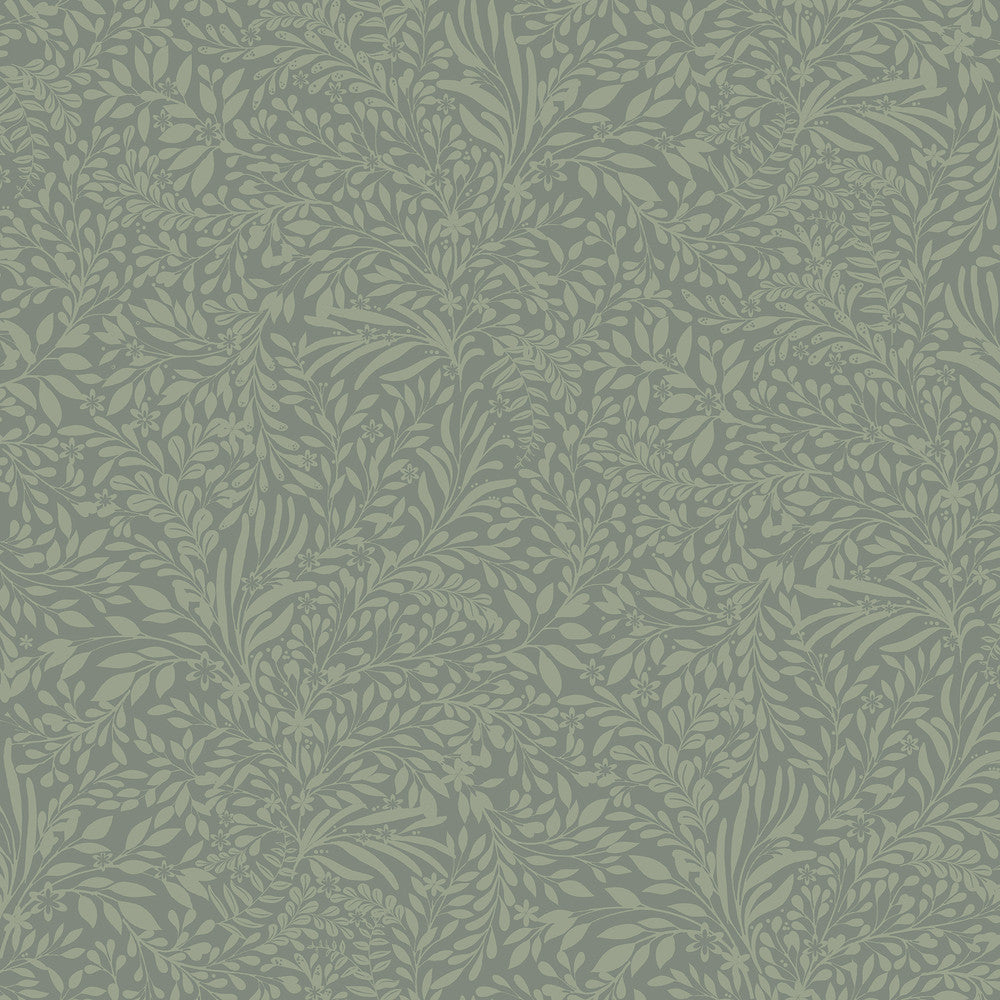Kristina Moss Botanical Wallpaper by A-Street Prints Ingrid Covers about 57.5 square feet 20.9-in by 33-ft long roll Unpasted 20.9 - Fabric Carolina -