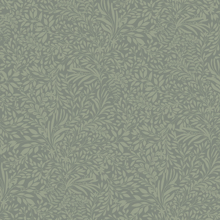 Kristina Moss Botanical Wallpaper by A-Street Prints Ingrid Covers about 57.5 square feet 20.9-in by 33-ft long roll Unpasted 20.9 - Fabric Carolina -