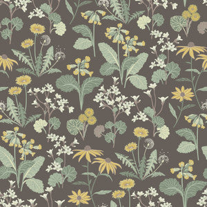 Magdalena Charcoal Dandelion Wallpaper by A-Street Prints