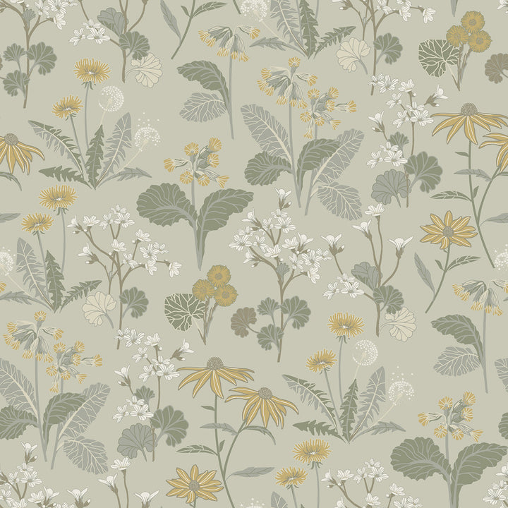 Magdalena Light Green Dandelion Wallpaper by A-Street Prints Ingrid Covers about 57.5 square feet 20.9-in by 33-ft long roll Unpasted 20.9 - Fabric Carolina -