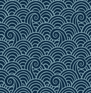 Alorah Navy Wave Wallpaper by A-Street Prints