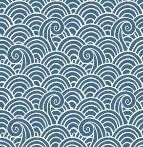 Alorah Blue Wave Wallpaper by A-Street Prints