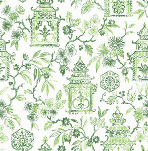 Helaine Green Pagoda Wallpaper by A-Street Prints