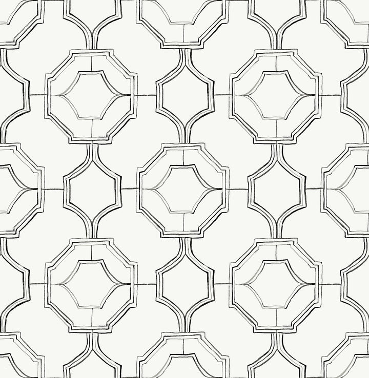 Gallina Charcoal Trellis Wallpaper by A-Street Prints Happy Covers about 56.4 square feet 20.5-in by 33-ft long roll Unpasted 10.4 - Fabric Carolina -