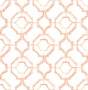 Gallina Orange Trellis Wallpaper by A-Street Prints