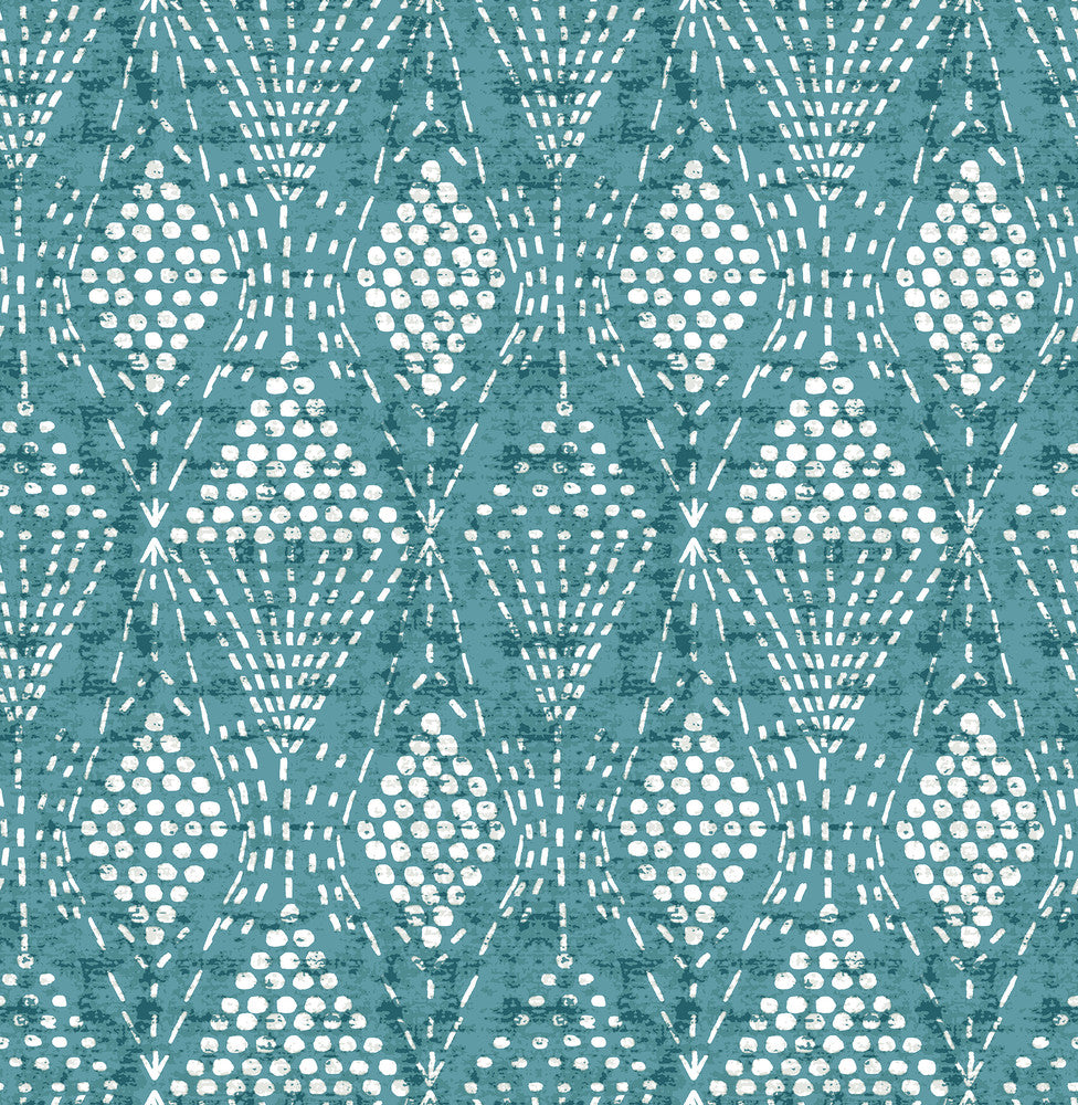 Grady Teal Dotted Geometric Wallpaper by A-Street Prints Happy Covers about 56.4 square feet 20.5-in by 33-ft long roll Unpasted 20.9 - Fabric Carolina -