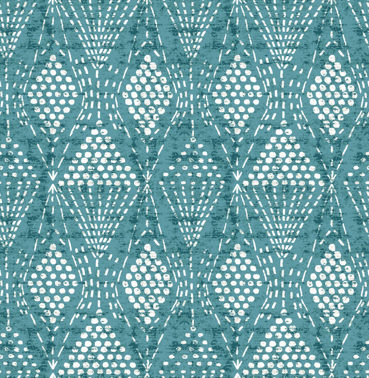 Grady Teal Dotted Geometric Wallpaper by A-Street Prints Happy Covers about 56.4 square feet 20.5-in by 33-ft long roll Unpasted 20.9 - Fabric Carolina -
