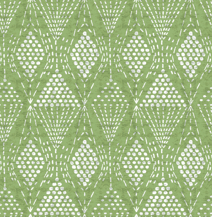 Grady Green Dotted Geometric Wallpaper by A-Street Prints Happy Covers about 56.4 square feet 20.5-in by 33-ft long roll Unpasted 20.9 - Fabric Carolina -
