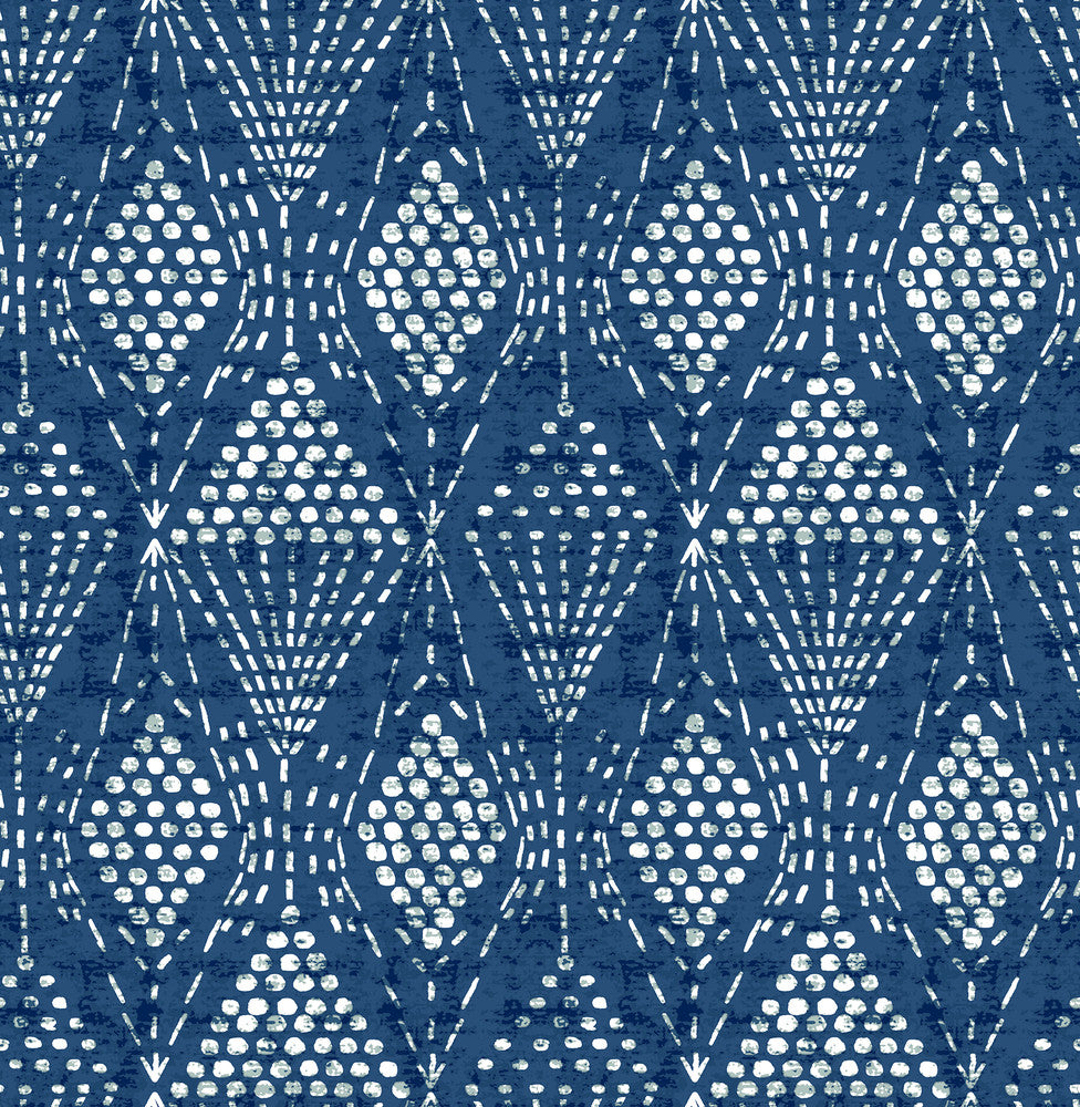 Grady Blue Dotted Geometric Wallpaper by A-Street Prints Happy Covers about 56.4 square feet 20.5-in by 33-ft long roll Unpasted 20.9 - Fabric Carolina -