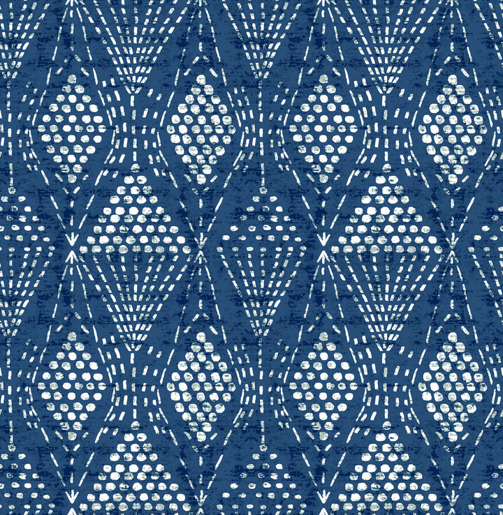 Grady Blue Dotted Geometric Wallpaper by A-Street Prints Happy Covers about 56.4 square feet 20.5-in by 33-ft long roll Unpasted 20.9 - Fabric Carolina -
