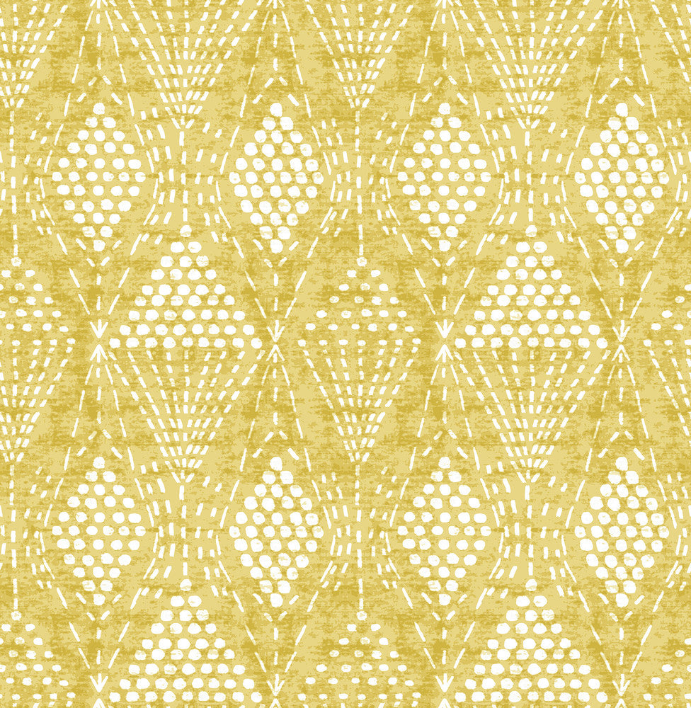 Grady Yellow Dotted Geometric Wallpaper by A-Street Prints Happy Covers about 56.4 square feet 20.5-in by 33-ft long roll Unpasted 20.9 - Fabric Carolina -