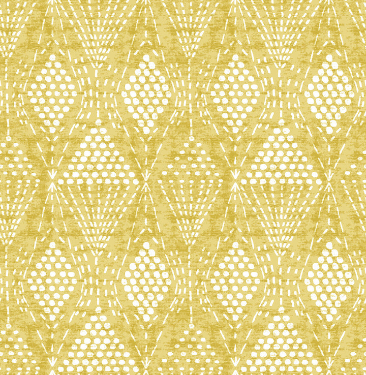 Grady Yellow Dotted Geometric Wallpaper by A-Street Prints Happy Covers about 56.4 square feet 20.5-in by 33-ft long roll Unpasted 20.9 - Fabric Carolina -