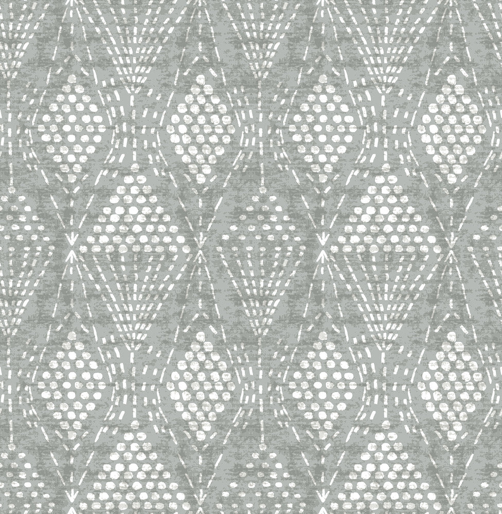 Grady Grey Dotted Geometric Wallpaper by A-Street Prints Happy Covers about 56.4 square feet 20.5-in by 33-ft long roll Unpasted 20.9 - Fabric Carolina -