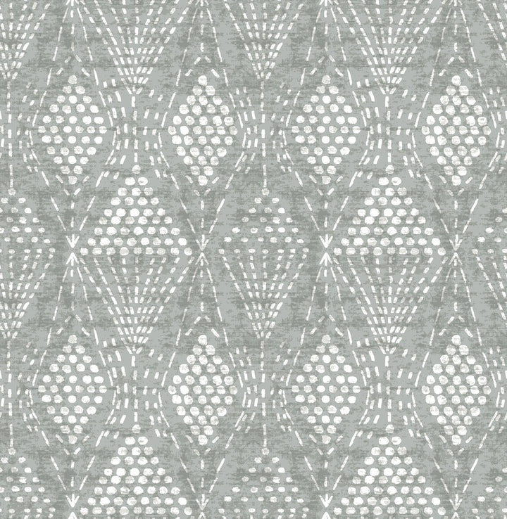 Grady Grey Dotted Geometric Wallpaper by A-Street Prints Happy Covers about 56.4 square feet 20.5-in by 33-ft long roll Unpasted 20.9 - Fabric Carolina -