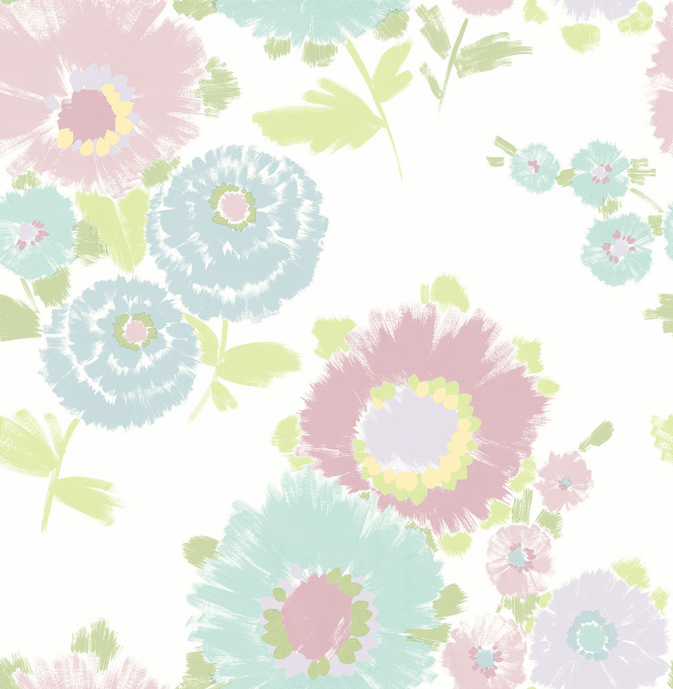 Essie Pastel Painterly Floral Wallpaper by A-Street Prints Happy Covers about 56.4 square feet 20.5-in by 33-ft long roll Unpasted 20.9 - Fabric Carolina -