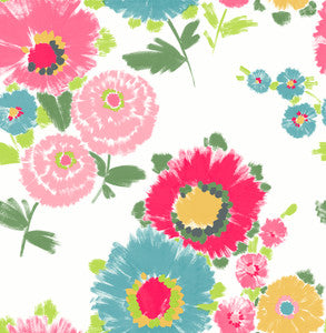 Essie Pink Painterly Floral Wallpaper by A-Street Prints