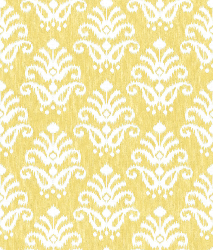 Keaton Yellow Medallion Wallpaper by A-Street Prints Happy Covers about 56.4 square feet 20.5-in by 33-ft long roll Unpasted 24 - Fabric Carolina -