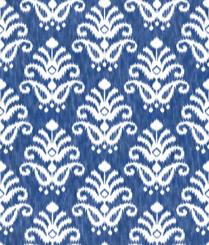 Keaton Blue Medallion Wallpaper by A-Street Prints Happy Covers about 56.4 square feet 20.5-in by 33-ft long roll Unpasted 24 - Fabric Carolina -