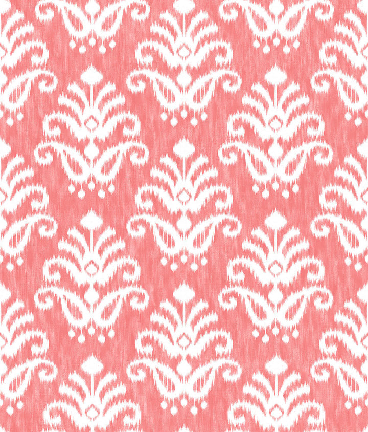 Keaton Coral Medallion Wallpaper by A-Street Prints Happy Covers about 56.4 square feet 20.5-in by 33-ft long roll Unpasted 24 - Fabric Carolina -