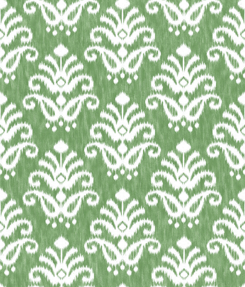 Keaton Green Medallion Wallpaper by A-Street Prints Happy Covers about 56.4 square feet 20.5-in by 33-ft long roll Unpasted 24 - Fabric Carolina -