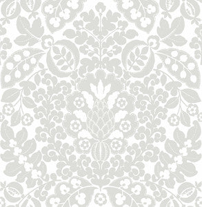 Marni Grey Fruit Damask Wallpaper by A-Street Prints